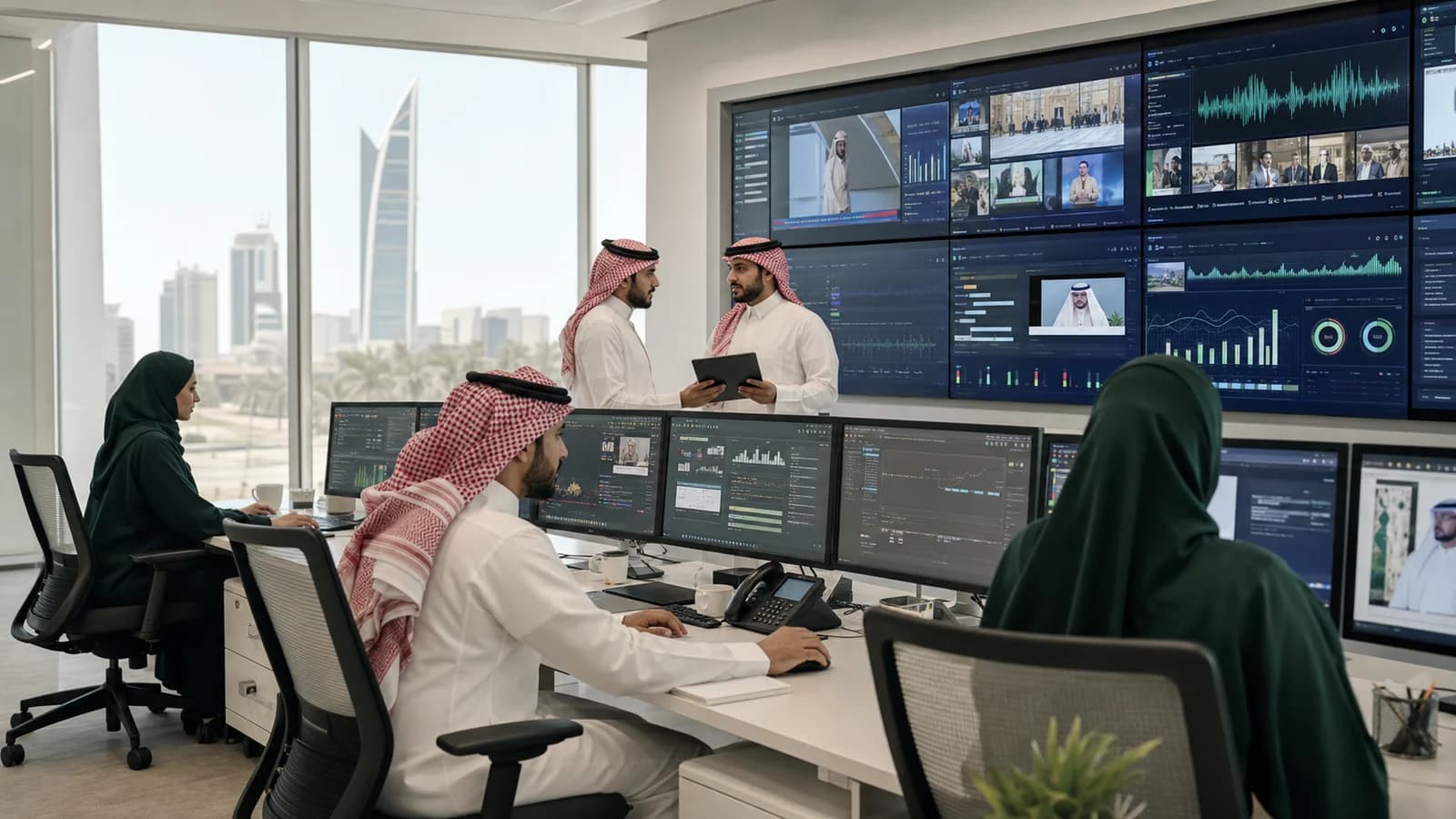 فريق AOLN يتابع قنوات إعلامية متعددة